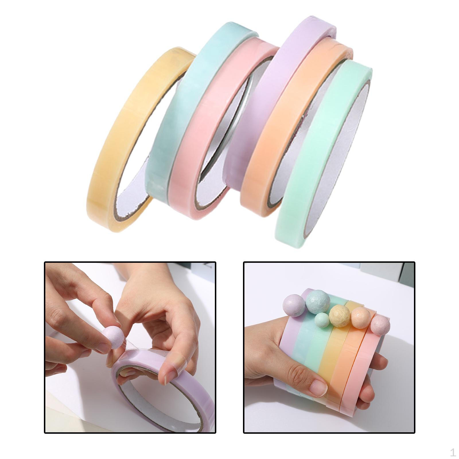

6 Pieces Creative Sticky Ball Tape Candy Color Relaxing Game Crafts DIY Colored Tapes Bulk for Macaron Color