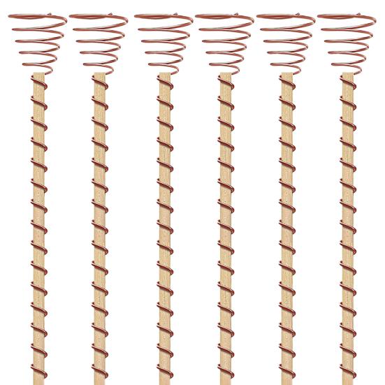 6Pcs 12 Inch Electric Grow Antennas Copper Stake Copper Wire Plant Stake Easy