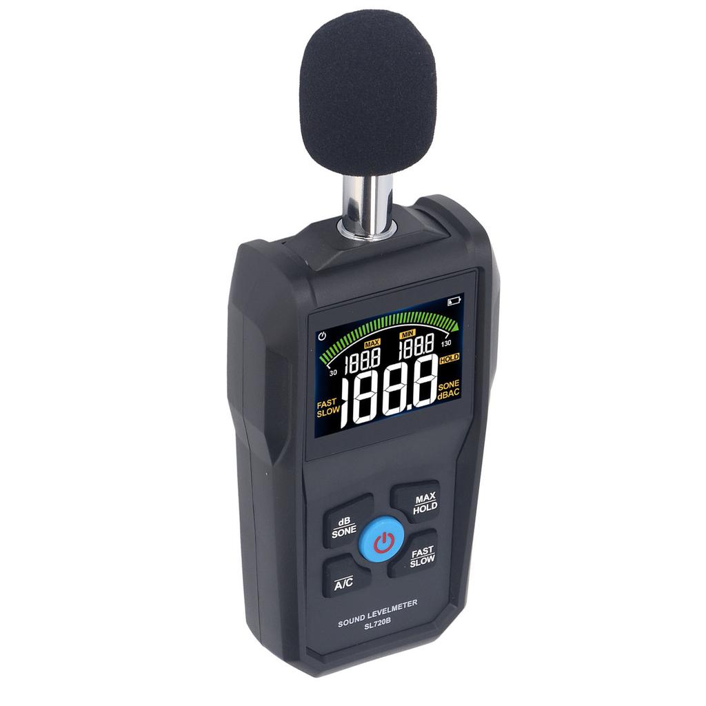 Geräuschmessgerät 30 bis 130dB Digitaler Farb-Hintergrundbildschirm Schallpegelmesser
