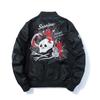 Streetwearowa Haftowana Kurtka Baseballowa Unisex Oversize Styl Pilota Bawełniany Płaszcz Mężczyźni Kobiety