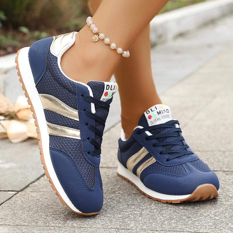 Fashion Lightweight Women's Casual Sports Shoes Fashion Striped Decor Breathable Sneakers Woman Plus Size Comfort Non Slip Walking Shoes