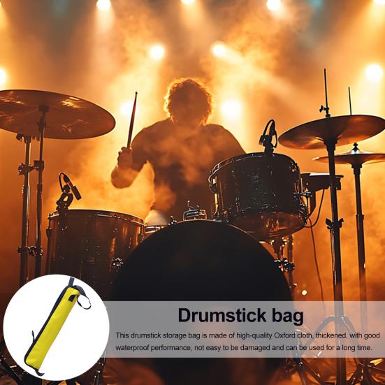 Drumstick Bag Thickened Oxford Cloth Drum Stick Holder Storage Case with Hooks Inside for Percussion Sticks Drum Mallet