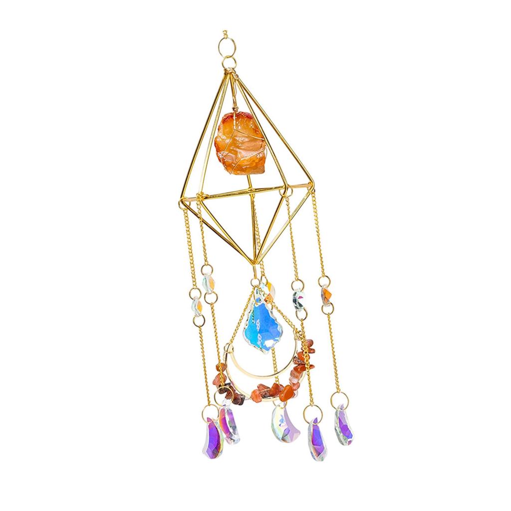 Translucents Crystal Prisms Wind Chimes for Porch Garden Decoration Creates Kaleidoscopic Light Pattern