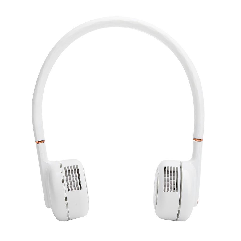 Portable NoBlade Fan Silicone ABS Compact Neck Hanging Fan for Home Outdoor Dormitory Sports(White )