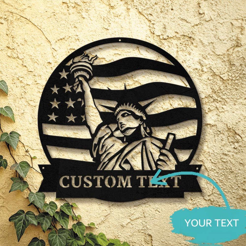 Custom Metal Patriot Emblem Wall Decor, Personalized Sign