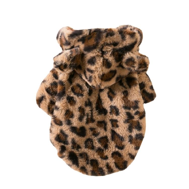 Dog Coat Dress Up Costume Photo Props Pet Cap Soft Apparel Leopard Coat XL