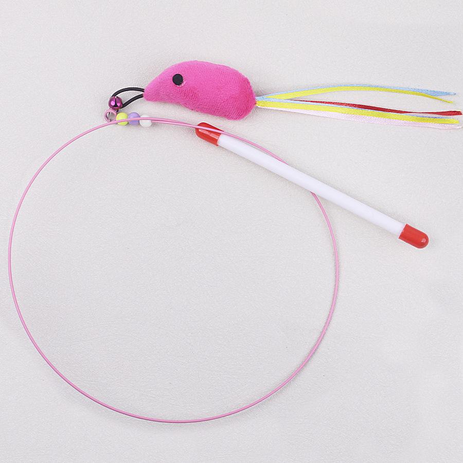 Cat Toys Long Rod Steel Wire Feather Bells Bite-resistant Handheld Cat Teaser Self-Hi Bored Cat Toys Pet Toys