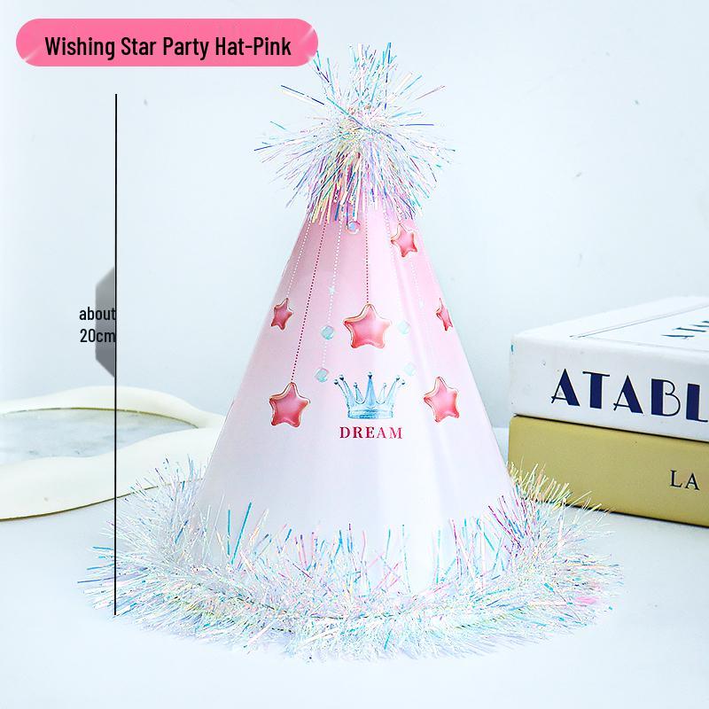 Creative Birthday Cake Pom-Pom Party Hat for Kids & Adults