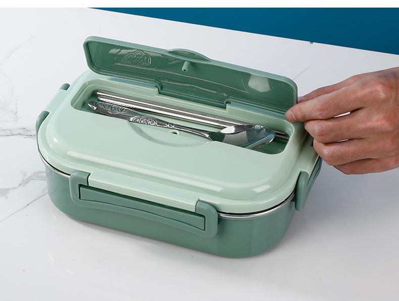 304 Stainless Steel Insulated Bento Lunch Box with Lid - Student & Office Style, Microwave Safe, Deep Compartment Design