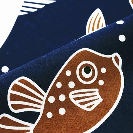 Dyeing Anbo Hand Towel Navy Authentic Made in 35cm x 100cm "Fugu" Blue, Dyed, 100% Cotton, Tokuoka, Japan,