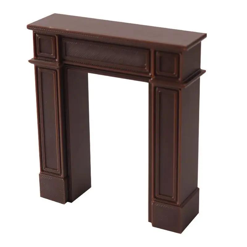Miniature European American Retro Fireplace Cabinet 1Pc - 1:12 Dollhouse Living Room Storage Background Decor Furniture