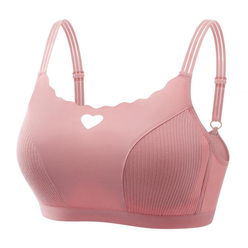 Women Heart Hollow Out Bra Breathable Gathered Bra