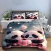 Adorable Panda Love Set Design Exquisite Three-Piece Bedding Set Gift For Kids And Adults