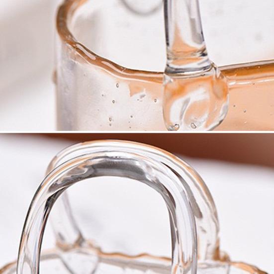 Handmade Glass Purse 550ml Borosilicate Glass Cup Tote Shape Cocktail And Iced Tea Glassware Small Bedside Table Vase