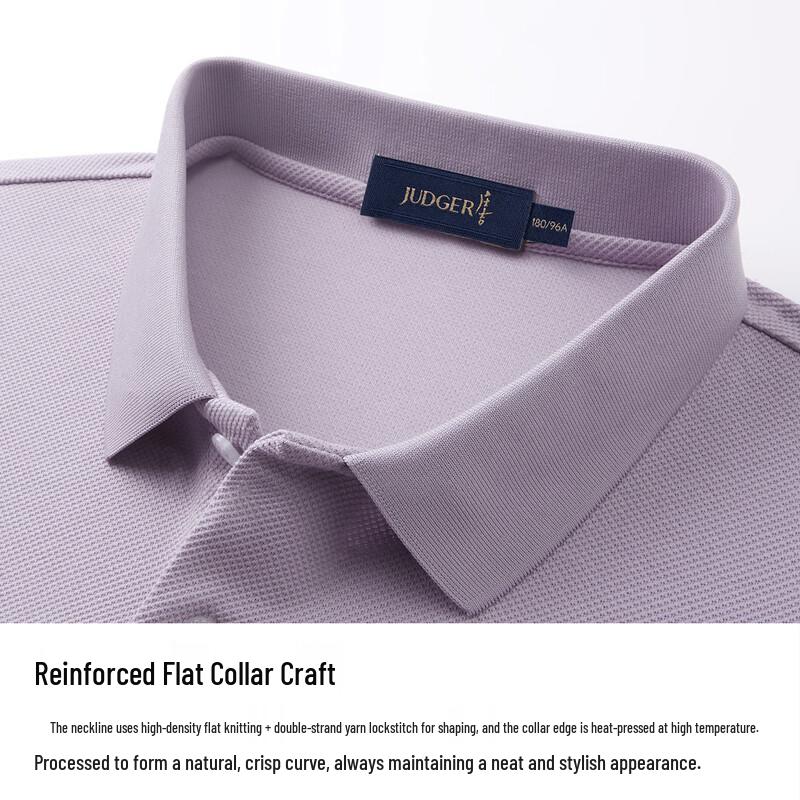 Zhuangji Men's 100% Cotton Business Casual Polo Shirt