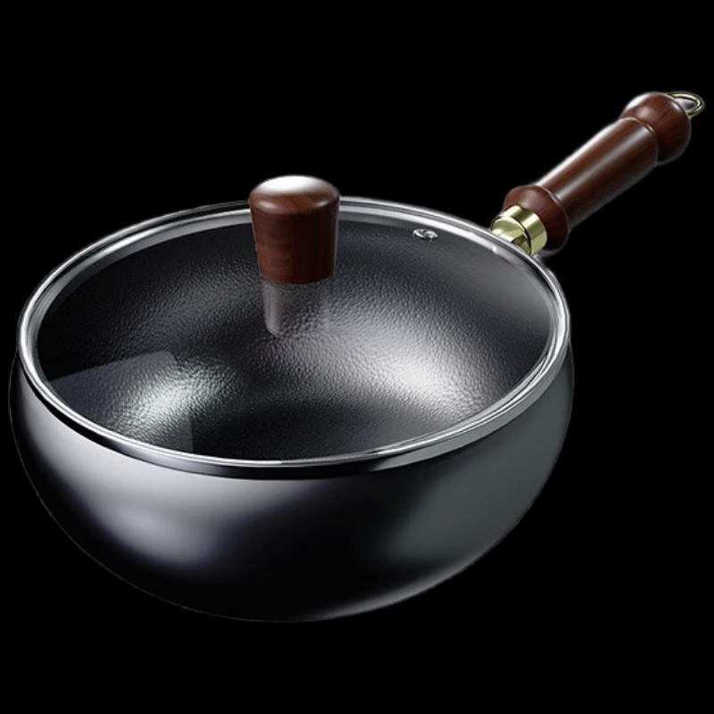 Wenlunshan 24cm Uncoated Non-Stick Forged Iron Wok