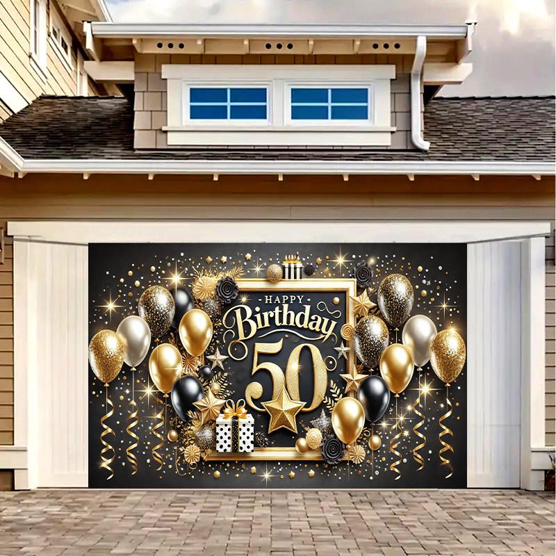 Happy 50th Birthday Celebration Banner - Party Decoration Suitable for Home Garden Studio and Outdoor Activities