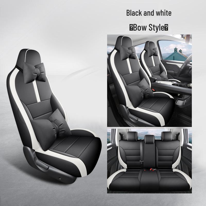 Sihao E10X Car Seat Cushion - Full Leather, Universal Fit, Four Seasons, One-Piece Design for Five-Seaters