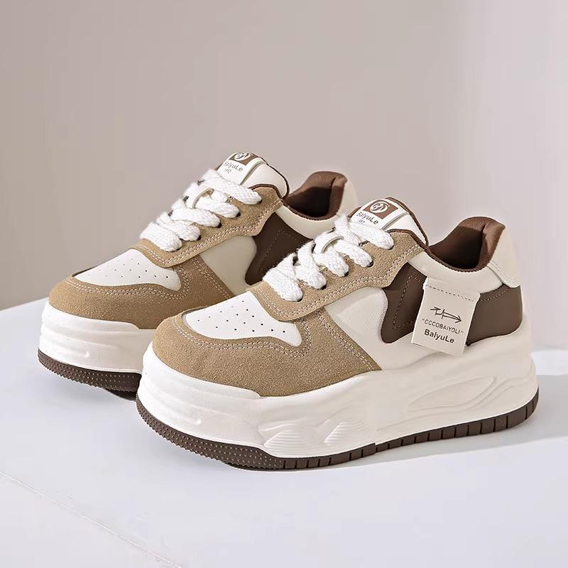 

Platform white shoes women s 2025 autumn new casual breathable versatile sports board shoes muffin single shoes 40 хаки