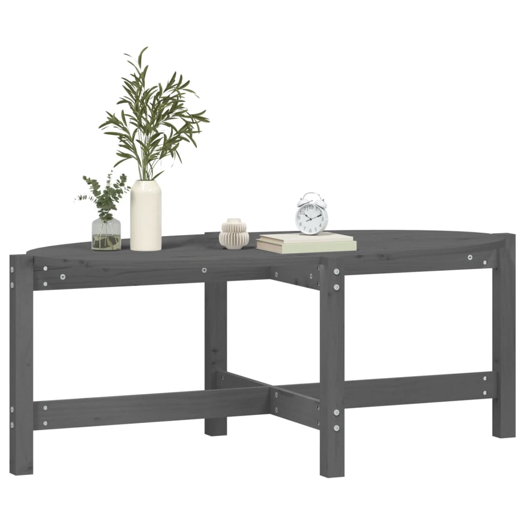 Vidaxl Coffee Table, Grey, 118X63X45 Cm, Solid Pine Wood
