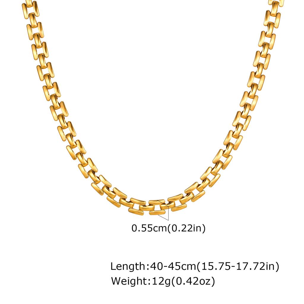 Vnox Gold Plated Stainless Steel Link Chain Chokers, Anti Allergy Metal Links Necklaces with K18 Stamp, Dainty Women Jewelry Set