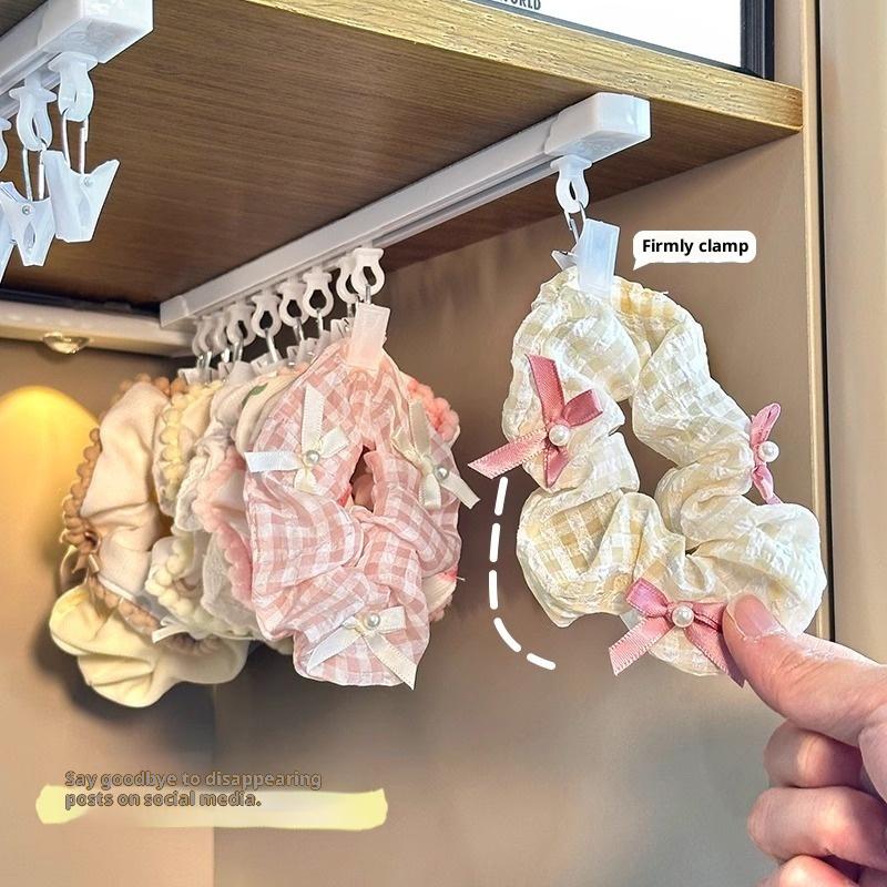 1PC Plastic Hanging Ointment Storage Rack Space Saving Large Capacity Lotions Storage Clip With Slide Rail Headband Holder