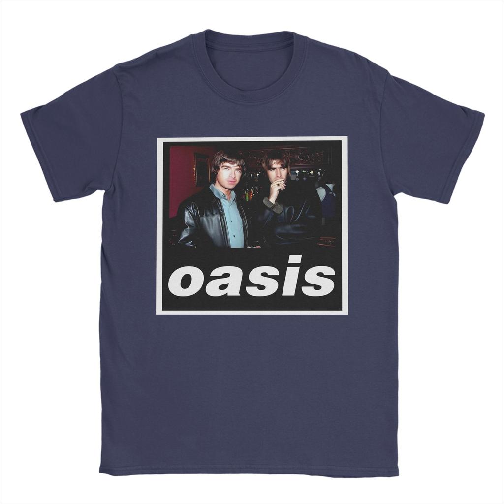 Novelty O-Oasis Rock Band Tshirts Men's O-neck Short Sleeve Tops Shirts  100%Cotton Summer Tops