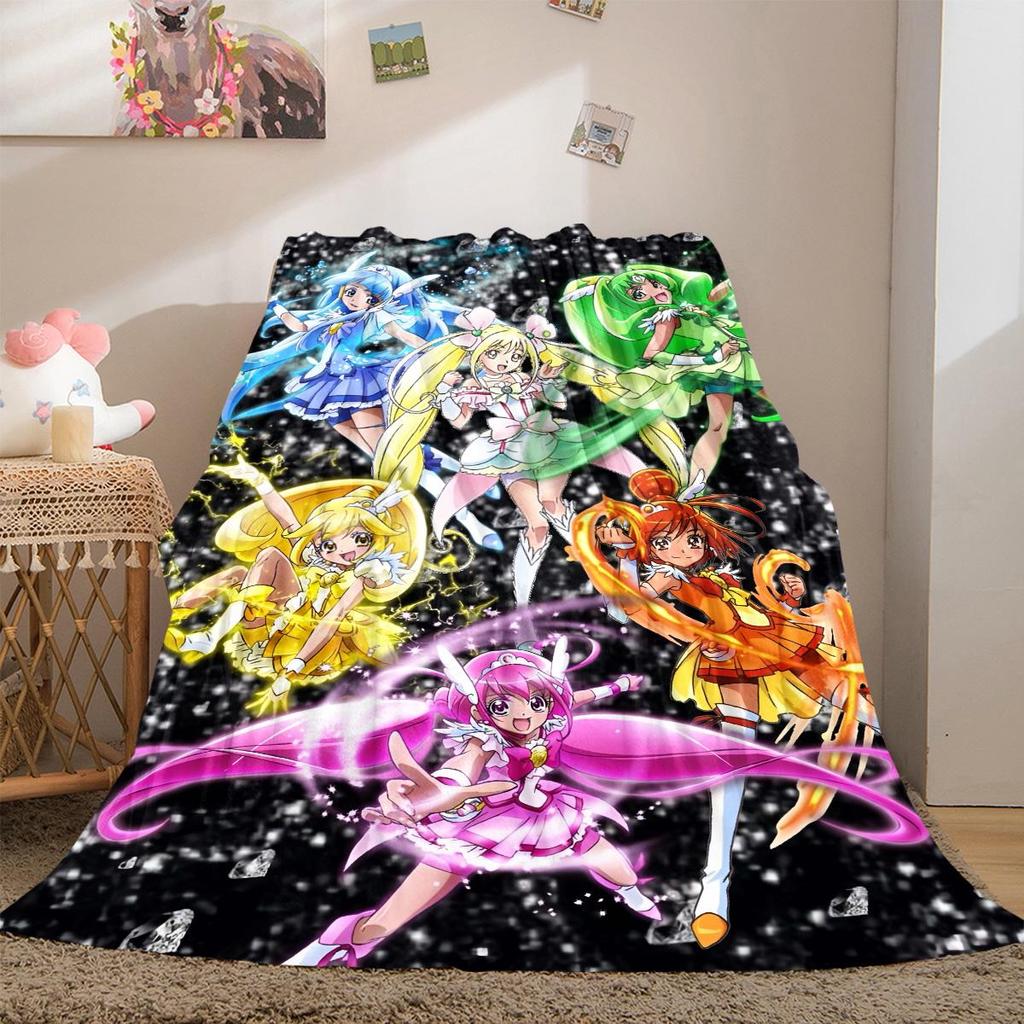 PreCure Anime Soft Flannel Blanket Lightweight Cozy Microfiber Blanket for Couch Bed Machine Washable LXR86