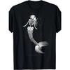 Halloween Meerjungfrau Skelett Grafikdruck Herren Luxus Baumwolle Kurzarm T-Shirt Sommer Unisex Herren- und Damenstraße