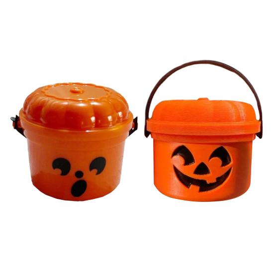 Halloween Kürbiseimer Miniaturdesign Kürbis Orange Eimer Mini Aufbewahrungsbehälter Festliche Halloween-Dekoration