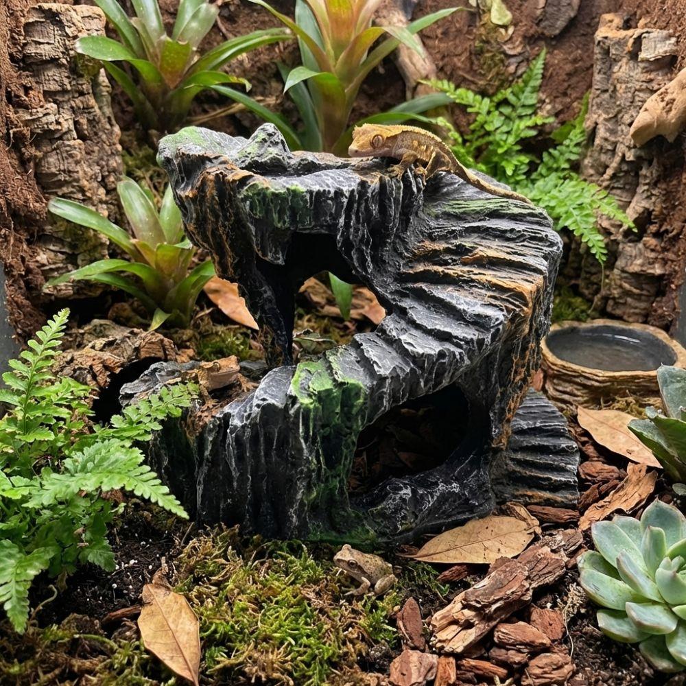 Sturdy Artificial Rock Cave Resin Tortoise Climbing Platform Shelter Cave  Pet Products