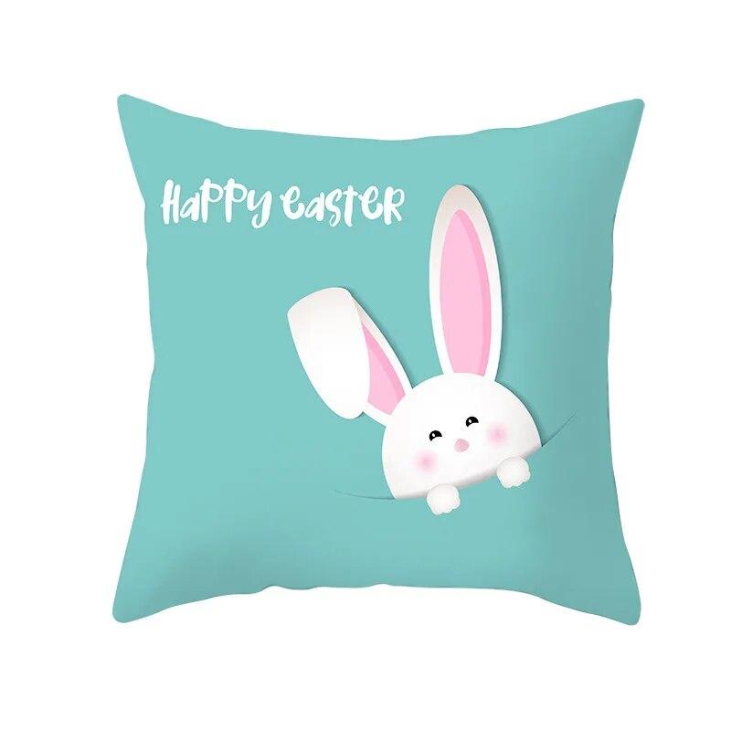Ostern Dekorative Kissenbezug Kaninchen Ei Druck Pfirsich Haut Kissenbezug Wohnzimmer Sofa Kissen Abdeckung Schlafzimmer Dekoration