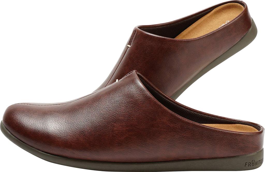 Frontier Office Dunkle Hausschuhe in Größe M, Room's PLUS+ Sandalen, Braun, M, 22,5-24,5 cm