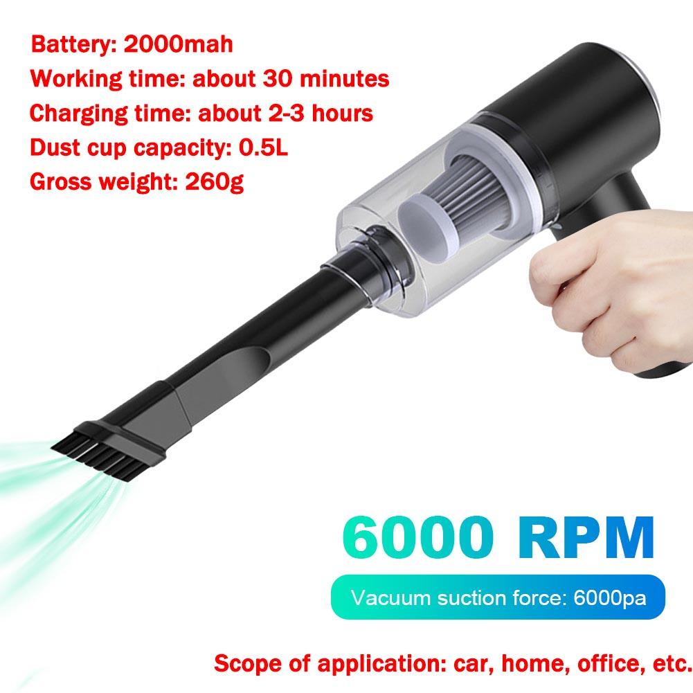 

2 в 1 6000Pa беспроводной автомобильный пылесос с высоким всасыванием пылеуловитель для автомобиля и дома беспроводной ручной пылесос Air Duster