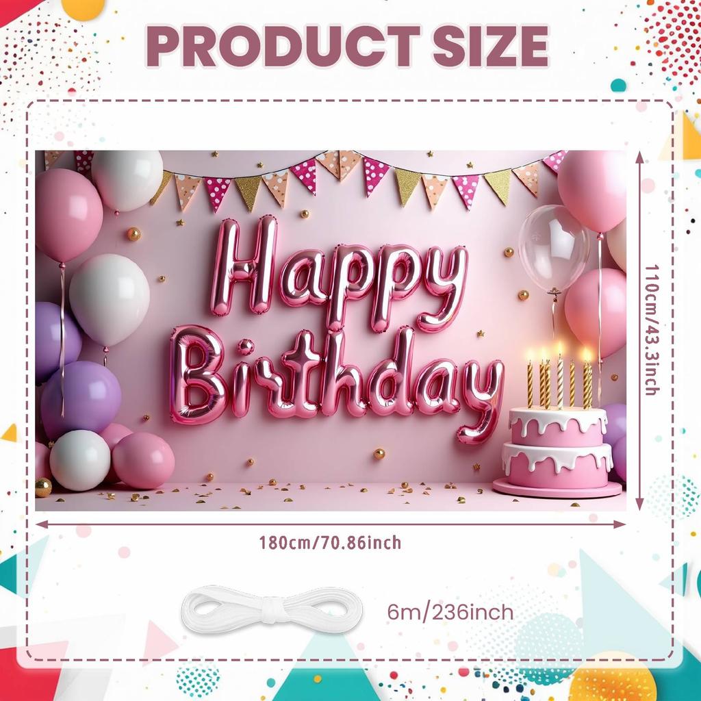 Happy Celebration Display Gold Gray Balloons Birthday Event Backdrop Birthday Party Backdrop Festive Party Decoration Banner