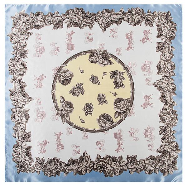 New Carriage Silk Scarf For Ladies Floral Print Hijab Shawl Brand Scarf Foulard Square Head Scarves Wraps For Women Bandana