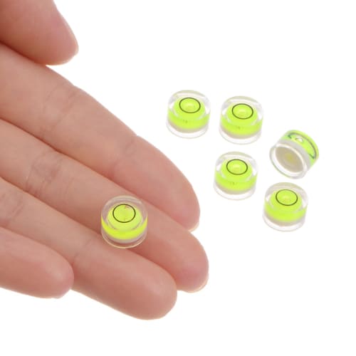 uxcell 6-Piece Round Bubble Level, 10x6mm, Mini Round Bullseye Level for Camera Tripods, Telescopes, Workshops, Turntables, and Picture Frames, Green