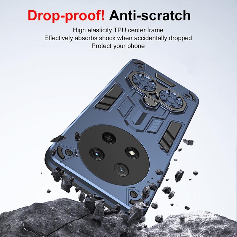 Coque Armure Antichoc Pour Huawei Honor 400 Pro 300 Ultra X9C Smart Magic 7 Lite 5G Double Anneau de Doigt Support Béquille Housse