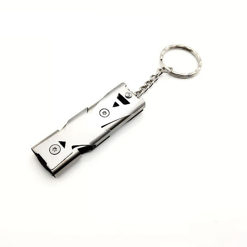 6 Colors High Decibel Whistle Stainless Steel Double Pipe Whistle Camping Hiking Tool  Outdoor Tool