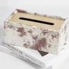 Tragbare Taschentuchboxen Luxuriöse Taschentuchboxen Nordische Ledertextur Taschentuchbox Ästhetisches Wohnzimmer Couchtisch-Dekoration