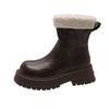Fashion Platform Women Warm Plush Ankle Boots Fashion Short Booties Concise Thick Heel Women's Cotton Shoes