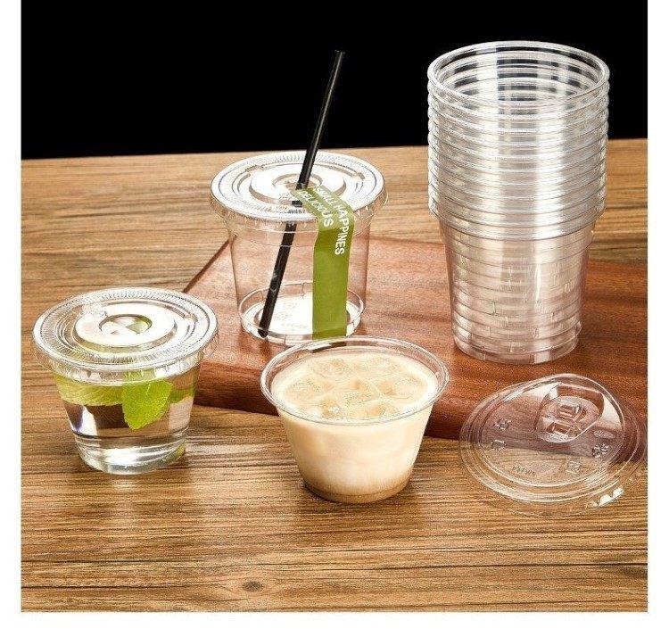 Transparent Mini Milk Tea Disposable Cup with Lid - Small Size for Cold Drinks