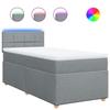 VidaXL Sommier à lattes de lit avec matelas Gris clair 100x200cm Tissu 3288891