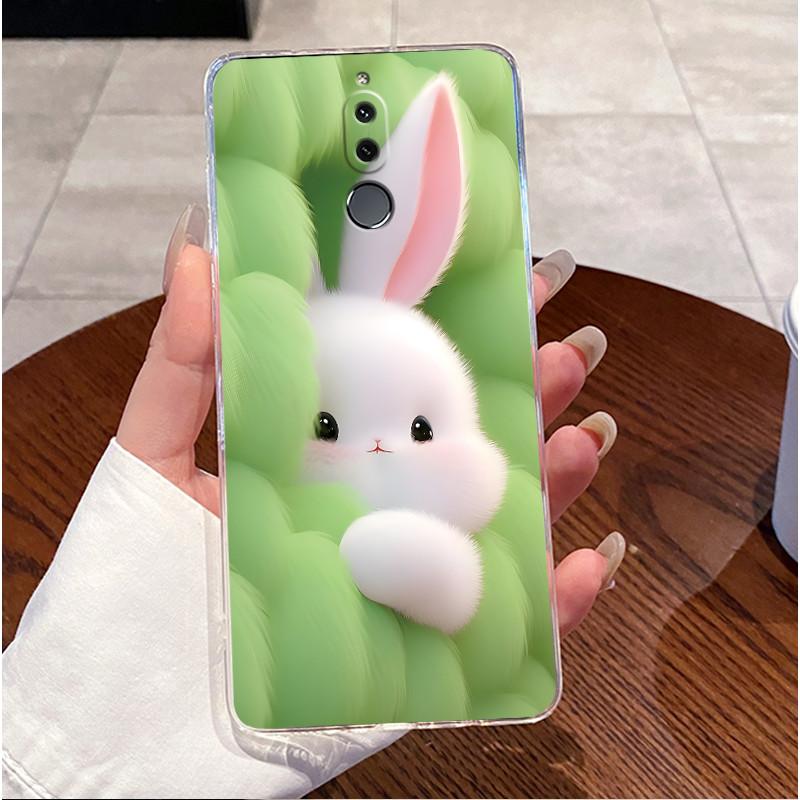 Cute Love Heart Rabbit Soft Clear TPU Phone Case for Huawei Mate 10 Lite Nova 2i Mate10Lite Nova2i Silicone Back Cover Housing