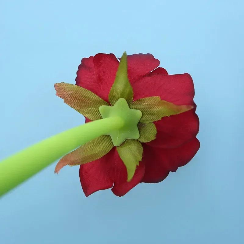 1 buc. Pix cu gel siliconic creativ cu floare de trandafir, simulare, cadou de Ziua Îndrăgostiților, semnătură, pixuri cu apă, papetărie pentru scris birou școală
