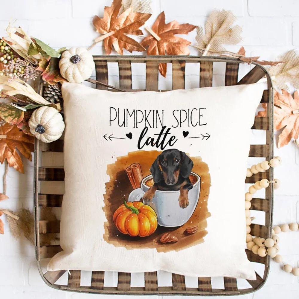 Hello Pumpkin Printed Pillow Case Autumn Party Decor Home Cushion Cover Fall Holiday Pillowcase Thanksgiving Halloween Best Gift