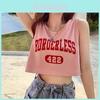 T Shirt For Women Summer White Loose Fit Sleeveless Cotton Print Casual Style