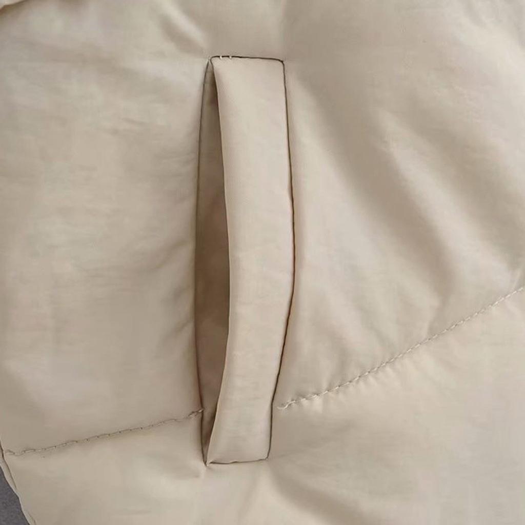 Women Solid Short Outerwear Cotton Jackets Pocket Loose Stand Vest Coats