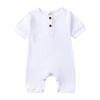 Summer 2025 Baby Short Sleeve Ribbed Jumpsuit Romper with Snap Crotch