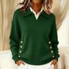 Women's Fashion Casual Button Down Long Sleeve Loose Fit Top